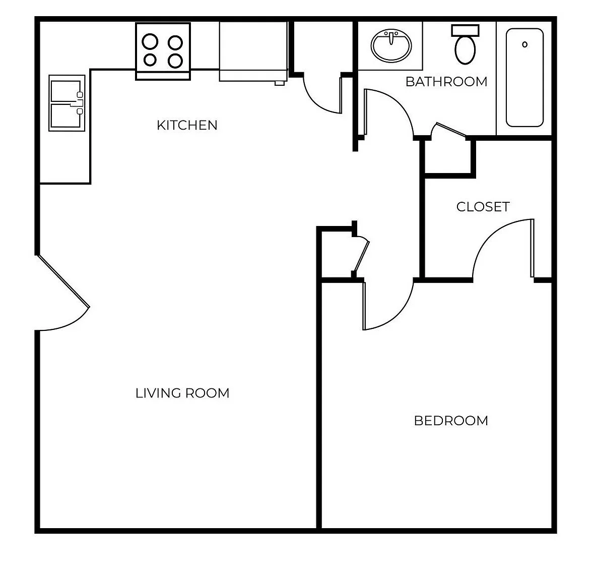 Floor plan A6 | 1 Bed | 1 Bath | Classic