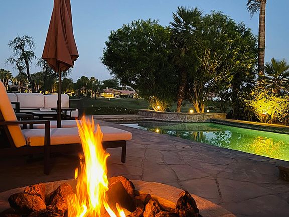 Imagine enjoying a glass of wine and fire pit treats while enjoying the view as the sunsets.