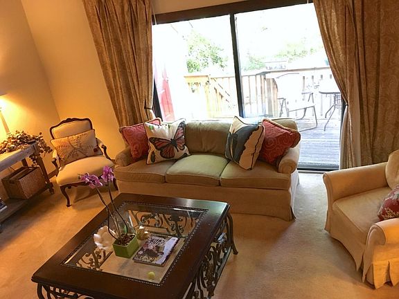 Living Room with Sliding Doors to Deck