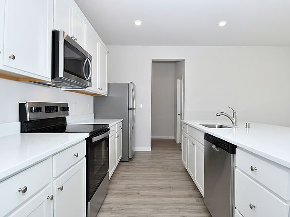 Each kitchen comes with stainless steel appliances included