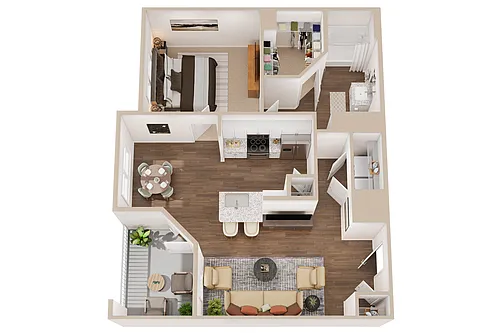 Floor plan 1X1 B