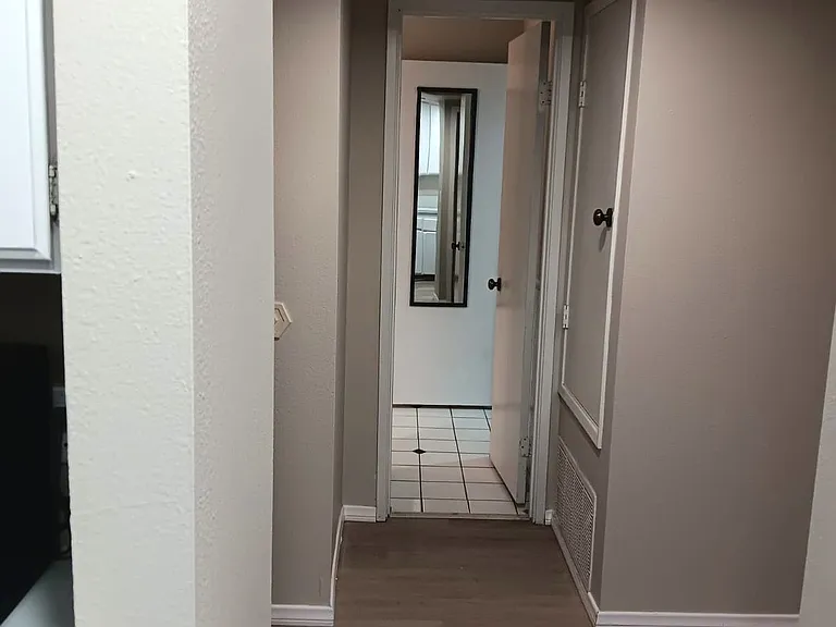From kitchen into master bath.