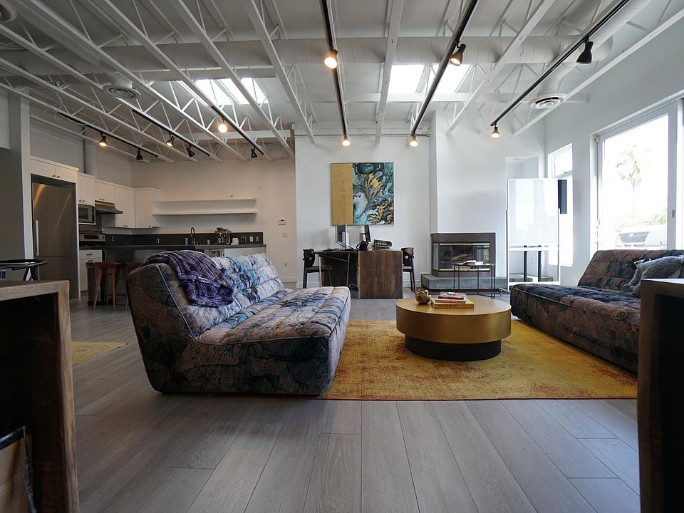 Main office / living area with skylights