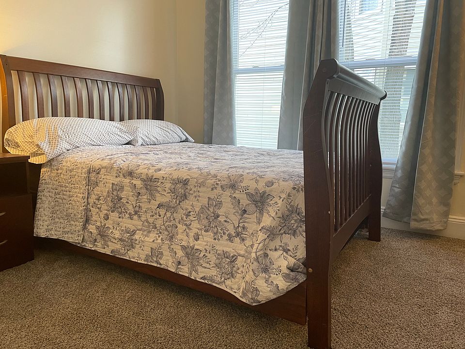 There is one bed room on first floor and 2 on second floor.