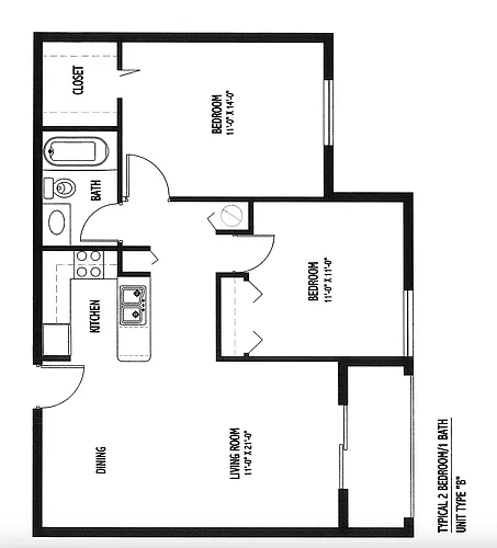 Floor plan 2 Bedroom