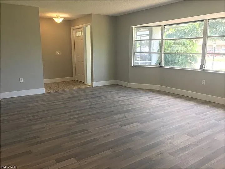 Entry hallway and living room