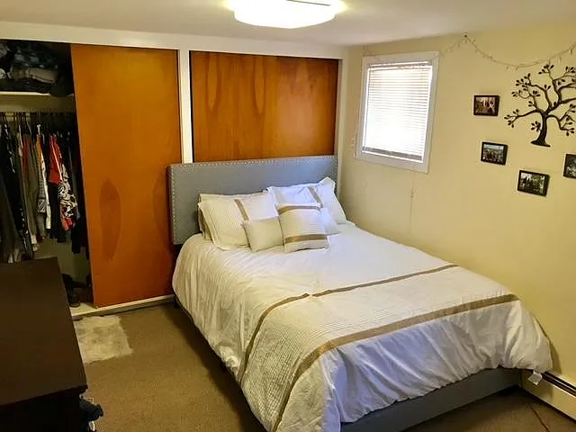 Bedroom #1 from the entry. Morning light coming in from the E