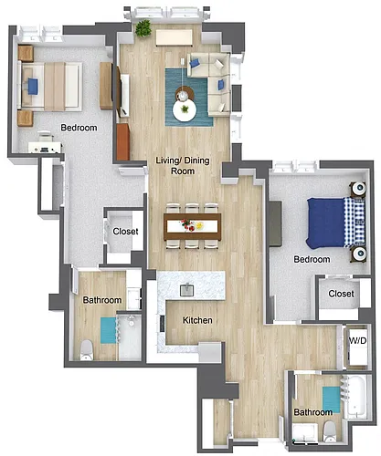 Floor plan Two Bedrooms