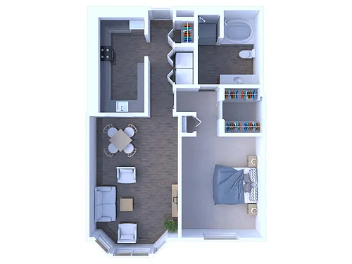 Floor plan 1 Bedroom Floor Plan A1R