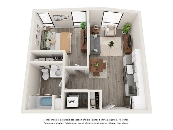 Floor plan 1 Bedroom, 1 Bathroom