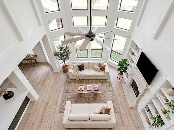 Over looking living room from loft