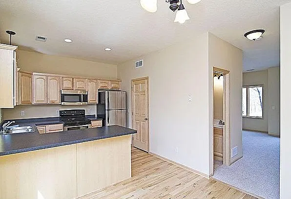 Kitchen into living room