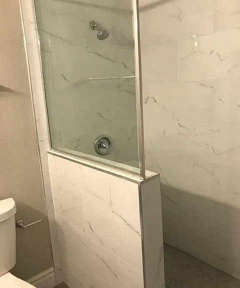 Walk in shower in master bedroom