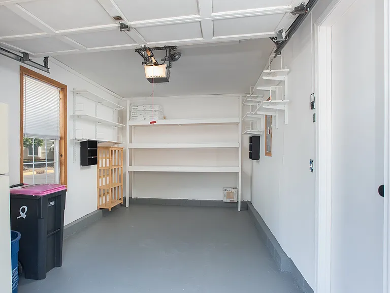 Garage has plenty of room for storage
