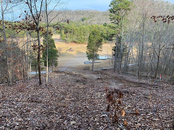 Looking down to winter lake