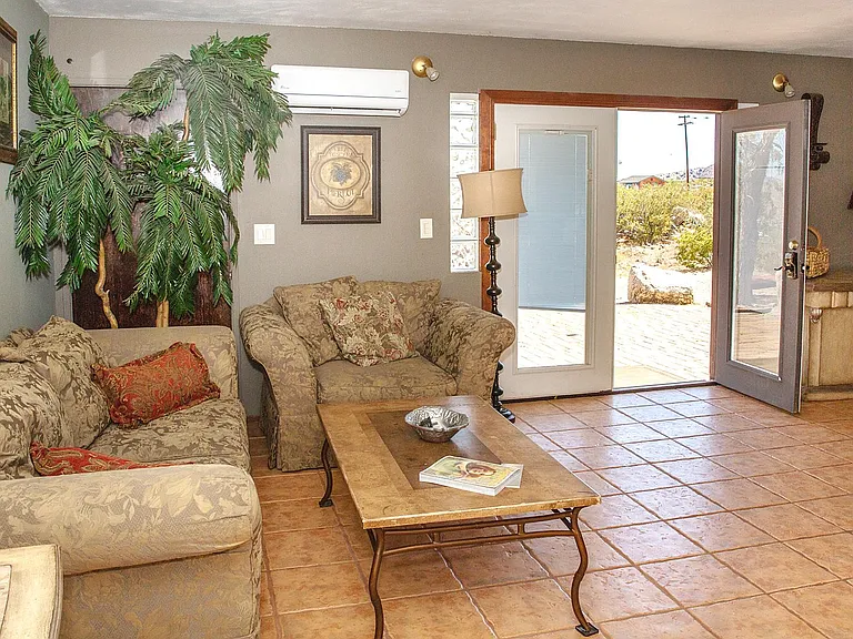 Living room, looking out the front door