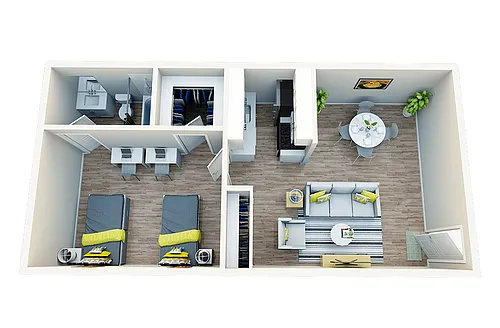 Floor plan 1BR/1BA