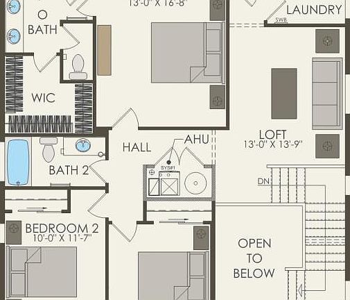 Second Floor 3 br 2 ba