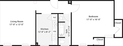 Floor plan 1 Bedroom T