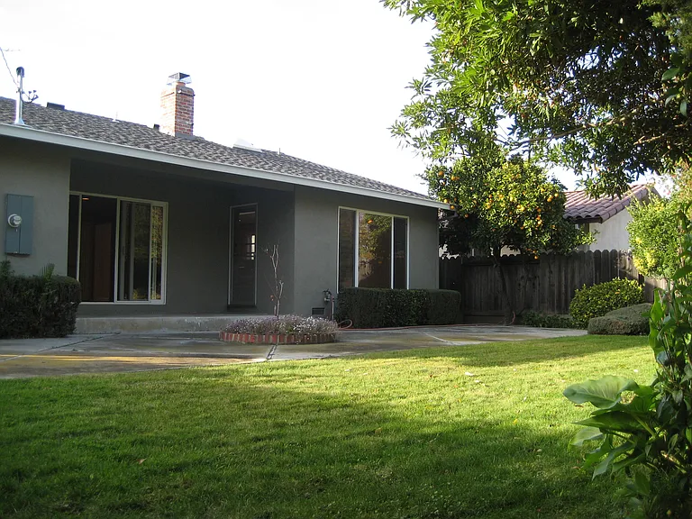 backyard facing dining area
