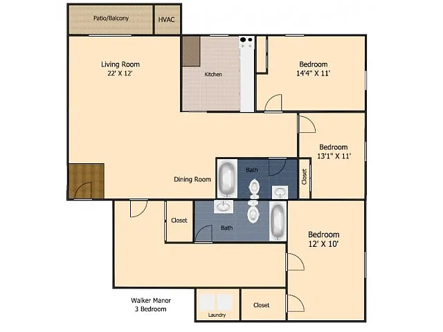 Floor plan 3 Bedroom