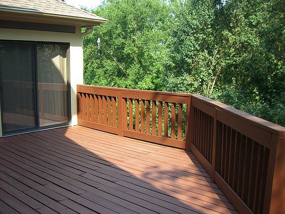 Wood deck with retractable awning