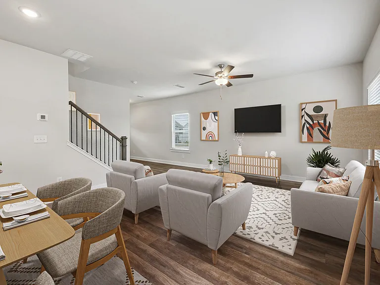 Sophisticated living room designed for stylish family gatherings.
