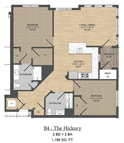 Floor plan B4 - Hickory