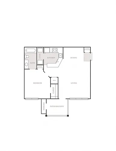 Floor plan 1 Bedroom 1 Bath