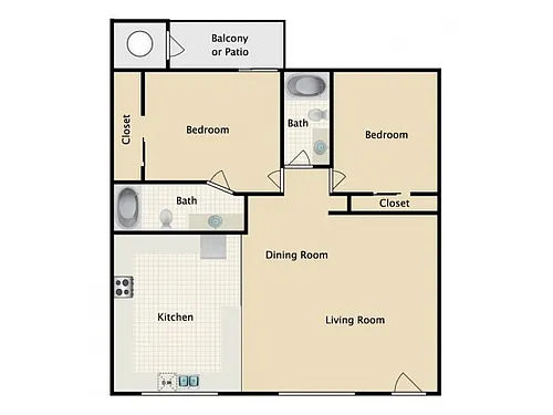 Floor plan 2 Bedroom