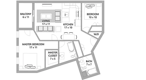 Floor plan Rotary Arts Garden North with Covered Deck