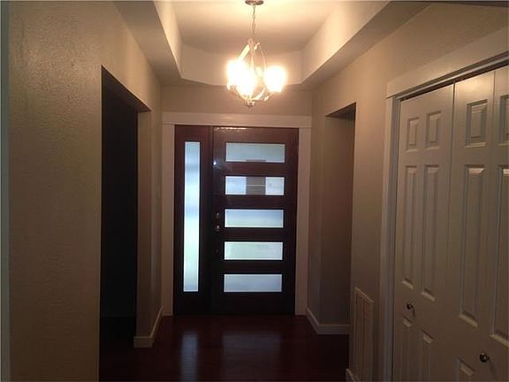Front Door Entryway with coffered ceiling