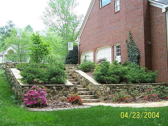 Back Yard Showing Wall & Steps