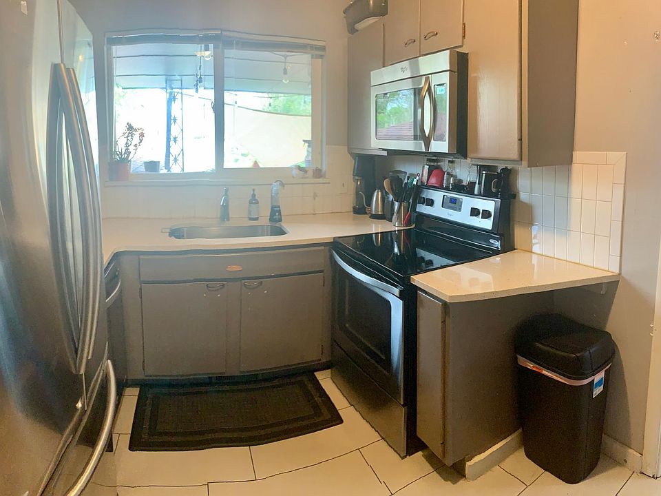 Kitchen with stainless steel appliances