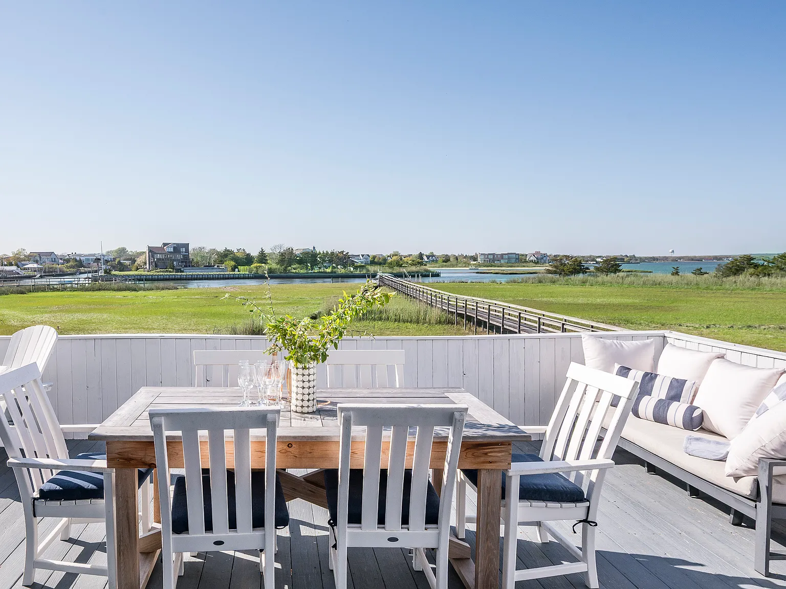 Dune Rd Waterfront | Dock, Beach Access, Sunset Views — Photo 2