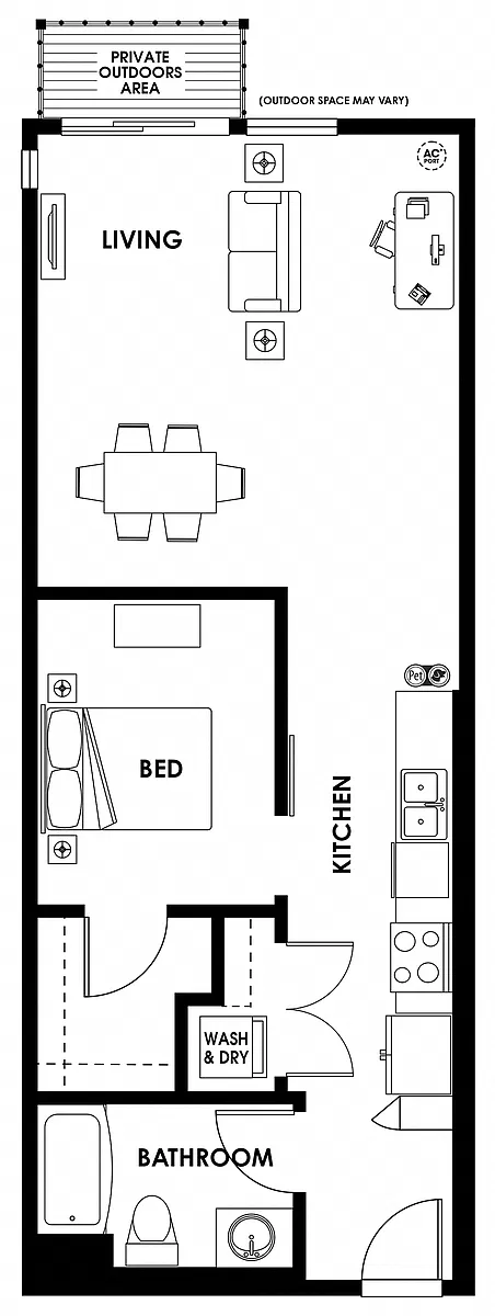 Floor plan Urban One Bedroom U3