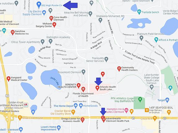 Nearby shops, hospitals, restaurants