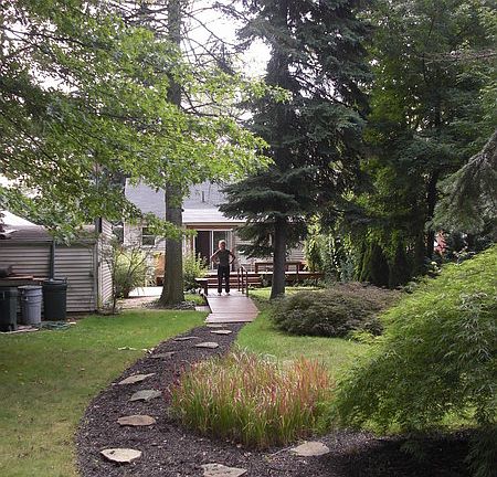View From back yard to house.