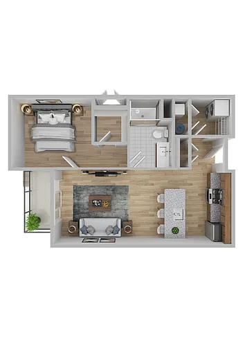 Floor plan 1BR/1BA - 717