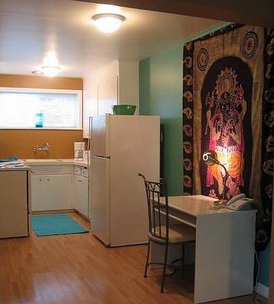 Desk and Kitchen