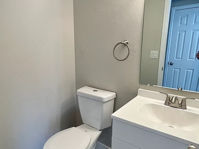 Experience the essence of modern elegance in this pristine bathroom setup. Experience the essence of modern elegance in this pristine bathroom setup.