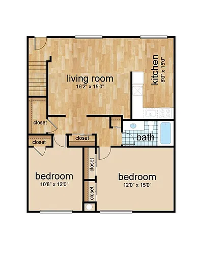 Floor plan 2 Bedroom Lower Floor