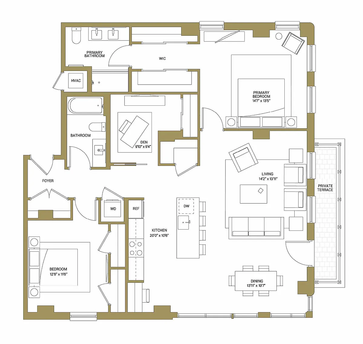 Floor plan B5B Den