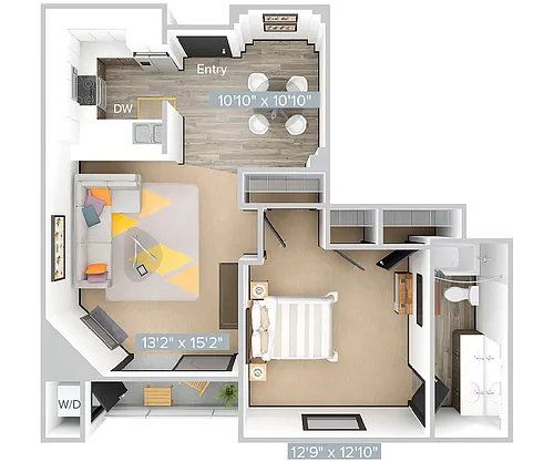 Floor plan I_1B1B_658SF_409-Premier