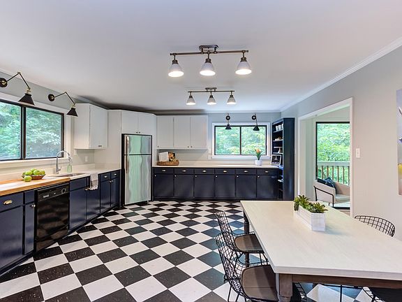 Remodeled kitchen with new appliances.