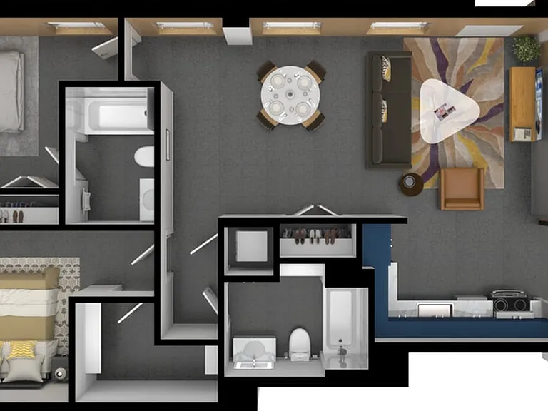 2 Bedroom - Units 1225, 1324, 1425, 1525