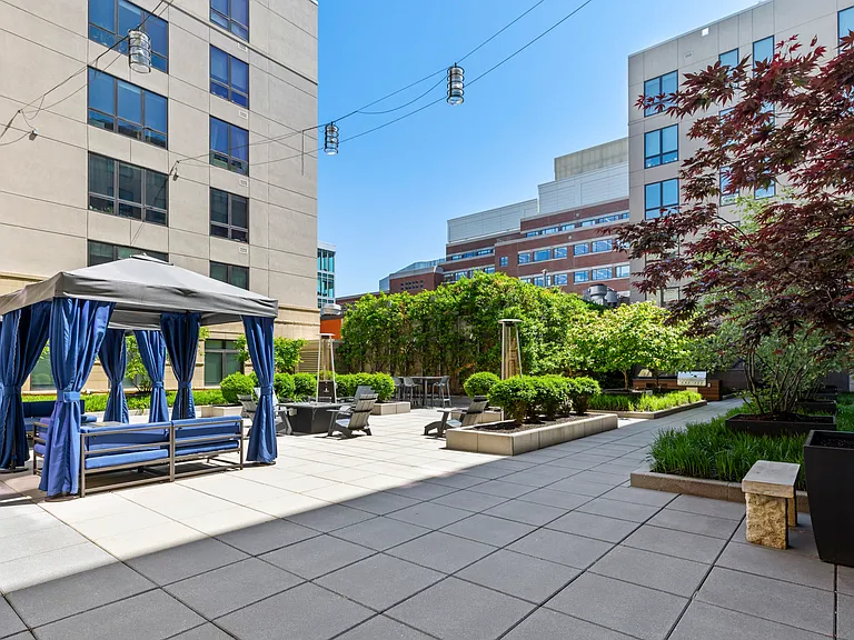 Host a barbecue with friends at the outside courtyard