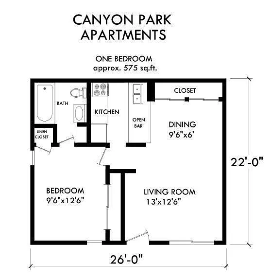 Floor plan 1 Bedroom