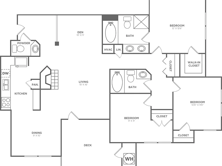 Three Bedroom Two and a Half Bath (1481 SF) Three Bedroom Two and a Half Bath (1481 SF)