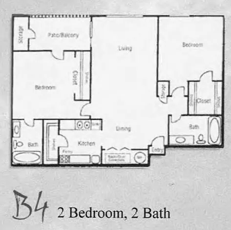 Floor plan 2 bed/2 bath